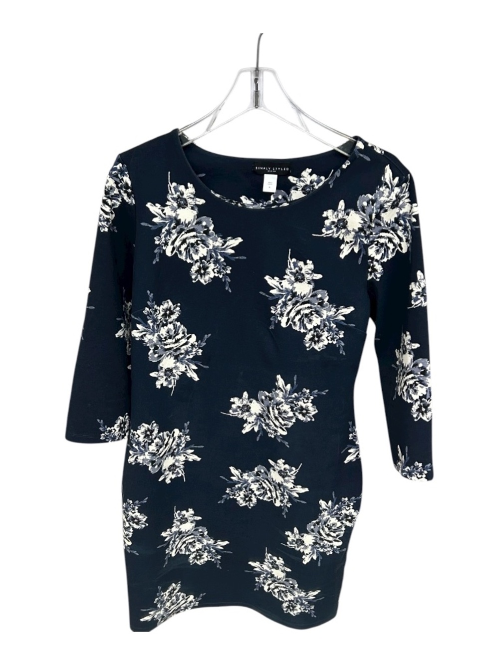 Simply Styled by Sears Blue Printed Dress (3/4 Sleeve Length)-Size XL